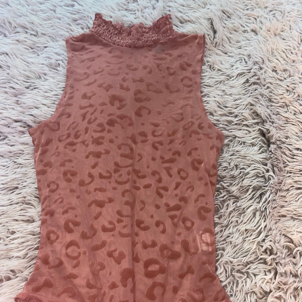 F21 Pink leopard bodysuit